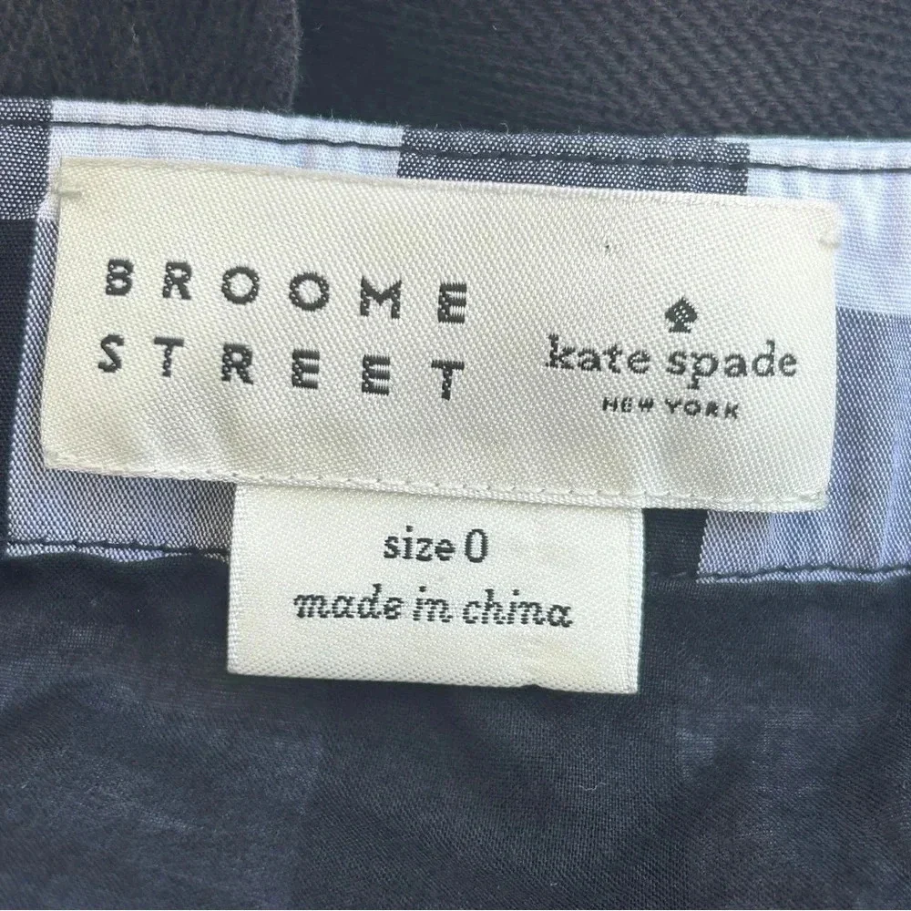 Kate Spade Broome Street Gingham Checkered Plaid Sundress Bow Strap Detail Dress
